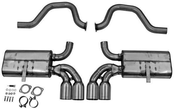 Corvette '97-04' 5.7L, Aft-Cat System, Quad Tip w/ Billet Insert